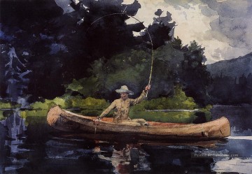  pittore Peintre - Playing Him aka The North Woods réalisme marine peintre Winslow Homer